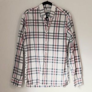 J.Crew Long Sleeve Blue Plaid Slim Button Down Med